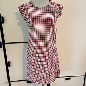 Eliza J Pink, Black and White Plaid Gingham Dress NWT
